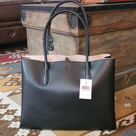 Kate Spade Eva Large Leather Tote Bag Black - Picture 2 of 6